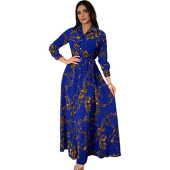 Women's Fashion New Sexy Elegant Dress Temperament Digital Printing Long Shirt Dress Ladies Elegant Commuter Casual Dress
