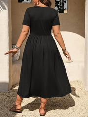 Women's Casual Plain Color Dress, Loose-Fitting Design, Perfect for Daily Wear & Comfortable Fit, Ideal for Everyday