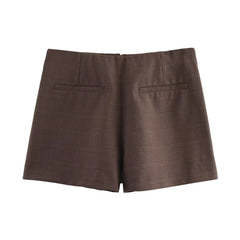 Vintage Plaid High Waist Skort