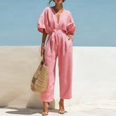 INSVERY Half Sleeve Loose Jumpsuit