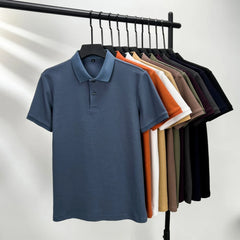 Classic Men Short Sleeve Polo Shirt 100% Mercerized Cotton Breathable Summer Golf Business Casual Athletic Tops