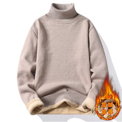 Men's Fleece Thicker Sweater Turtleneck Warm Pullover High Quality Male Slim Knitted Wool Sweaters For Winter Plus Size 4XL