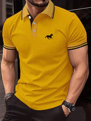 New Men's T-shirt Classic Short Sleeved Polo Shirt Summer Top Casual T-shirt Button Lapel Super Large S-3XL Casual Polo Shirt