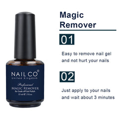 NAILCO 15ml Magic Remover Nail Gel Polish Remover UV Gel Polish Fast Remove Semi Permanent Varnish Polish Cancel Glue Gel Polish
