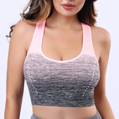 Sports Bra High Stretch Breathable Tops Fitness Women Padded for Running Yoga Gym Crop Bra Gradient Sports Bra for Workout Tops