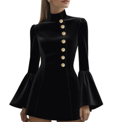 Elegant Bell Sleeve Slim Midi Dress