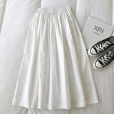 Elegant High Waist Pleated Midi