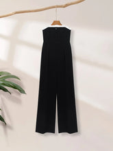 Strapless Ruffle Trim Wide Jumpsuit