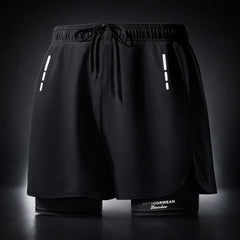 Men's Swim Trunks Quick Dry Athletic Shorts with Compression Liner for Beach Pool Running Gym