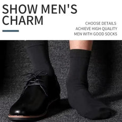 Classic Black Cotton Crew Socks