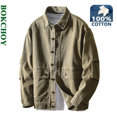 Vintage Cotton Cargo Shirt Jacket
