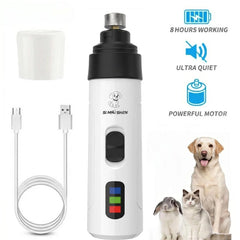 Dog Nail Grinders Painless USB Charging Rechargeable Pet Nail Clippers Quiet Electric Dog Cat Paws Nail Grooming Trimmer Tools