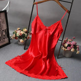 Lace V Neck Satin Nightgown