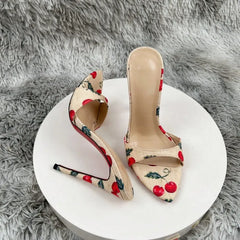 New High Heels for Women, Slim Heels, Pointed Sandals for Women, Sexy and Socialite Style for Wearing on the Outside
