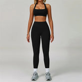 TRY TO BN Gym Sets Woman 2 Piece Yoga Backless Top Women's Tracksuit High Waisted Leggings Butt Lifting Fitness Workout Clothes
