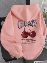 Cherry Graphic Oversized Street Hoodie