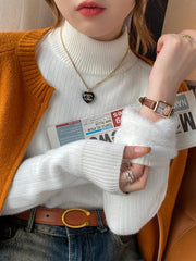 Thermal Turtleneck Fleece Knit Pullover