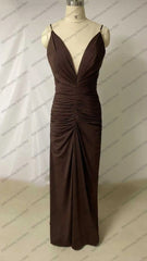 Elegant Evening Dress Pleated Straight Prom Dresses Sleeveless V-Neck Party Cocktail Gowns Wedding Guest Dress 2026 Customized