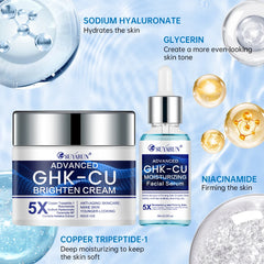 SUYARUN GHK-CU Cream & Serum - Anti-Aging Facial Moisturizer, Firming and Moisturizing for All Skin Types, Suitable for Women.