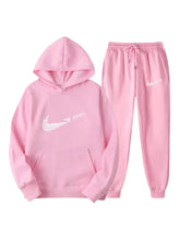 Men Tracksuit 2 Pieces Sets Hooded Sweatshirt +Drawstring Pants Male Hoodies Running Sportswear Men Women Autumn Sportwear