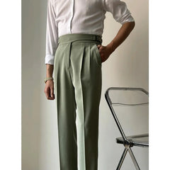 Elegant High Waist Suit Trousers