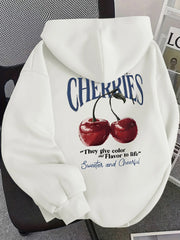 Cherry Graphic Oversized Street Hoodie