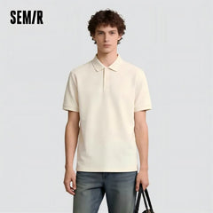 Semir Polo Shirt Men Moisture Wicking Solid Color Short Sleeve T-Shirt 2025 Summer New Slim Fit Top for Active Wear