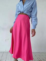 Elegant Satin A-Line Summer Skirt