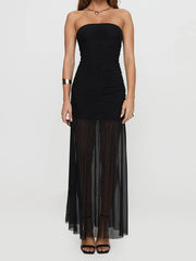 Off Shoulder Velvet Slit Evening Gown