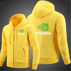 Autumn Men Nvidia Sweatshirts Long Sleeve Jacket Hoodie Zipper Closure Jacket Male Hoodies Sweatshirt Slim Fit Male Clothing