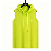Summer Men‘s Workout Tee Running Training Hooded Sleeveless Gym Fitness Top Fashionable Loose Quick Drying Sports Tank Top