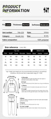 Man Hoodie Set Winter Solid Color Two Pices Sets Long-Length Street Clothes Casual Sports Sweatpant Hoody Unisex Fashion Suit