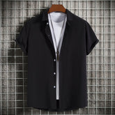 Solid Lapel Cardigan Summer Shirt