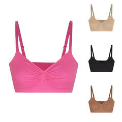 Sports Bras For Women Wireless Soft Workout Bra Full Coverage Push Up Bralettes Seamless Crop Cami Bra For Yoga