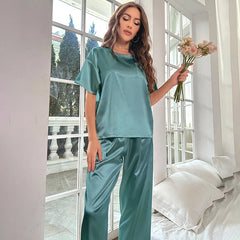 Pink Satin Short Pajama Set