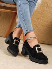 Women Retro Thick Sole Mary Jane Pumps