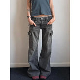 Emo Grunge Distressed Straight Jeans