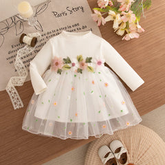 Floral Mesh Princess Baby Dress