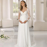 Elegant Lace Maternity Wedding Gown