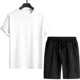Men's Tracksuit T-shirts and Sports Shorts Urban Casual Fashion Short Sleeve Outfits Male Summer Home Outdoor Comfort Tees Set