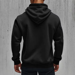 Men's Fashion Casual Hoodie Multi-pocket Sports Long-sleeve Sweatshirt Up Down Print Warm Half Zip Hooded Fitness Pullover Good