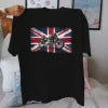 Café Racer Motorcycle Flag Graphic Cotton T-Shirt