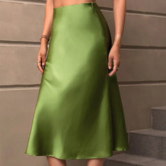 Elegant Summer A-Line Midi Skirt