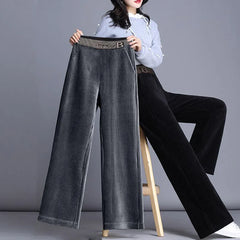 Relaxed Corduroy Wide Leg Pants