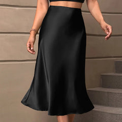 Elegant Summer A-Line Midi Skirt