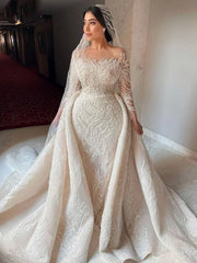 Luxury Beaded Mermaid Wedding Gown