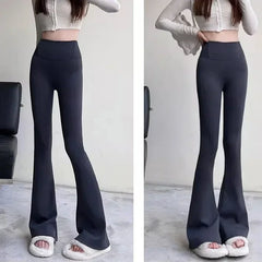 Leggings Women Gothic Sexy Girl Womens Clothing Seamless Leggings Bell-bottomed Pants Women Y2k Shark Pants Winter High Street