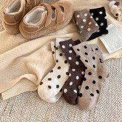 Polka Velvet Winter Socks