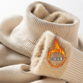 Men’s Thermal Fleece High-Neck Knitted Sweater