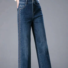 Trousers New In High Waist Shot Wide Leg Womens Jeans 2025 Korean Style Cool Unique Vibrant Stretched Xxl Denim Pants for Women